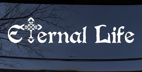 Eternal Life With Cross Christian Car or Truck Window Decal Sticker