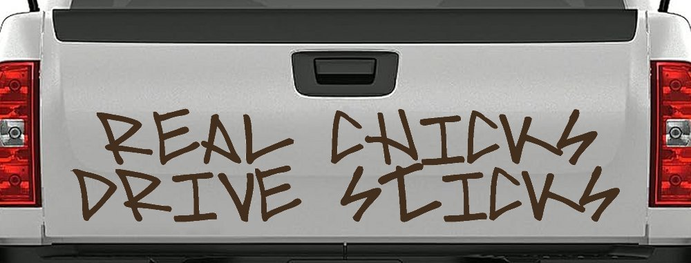 Real Chicks Drive Sticks Motor Sports Car or Truck Window Decal Sticker