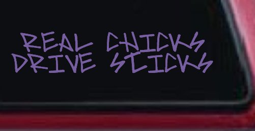 Real Chicks Drive Sticks Motor Sports Car or Truck Window Decal Sticker (Purple)