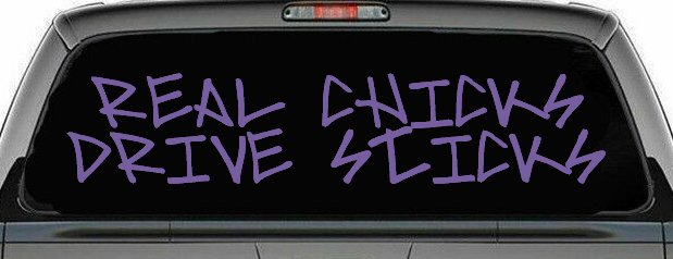 Real Chicks Drive Sticks Motor Sports Car or Truck Window Decal Sticker (Purple)