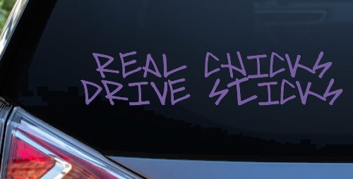 Real Chicks Drive Sticks Motor Sports Car or Truck Window Decal Sticker