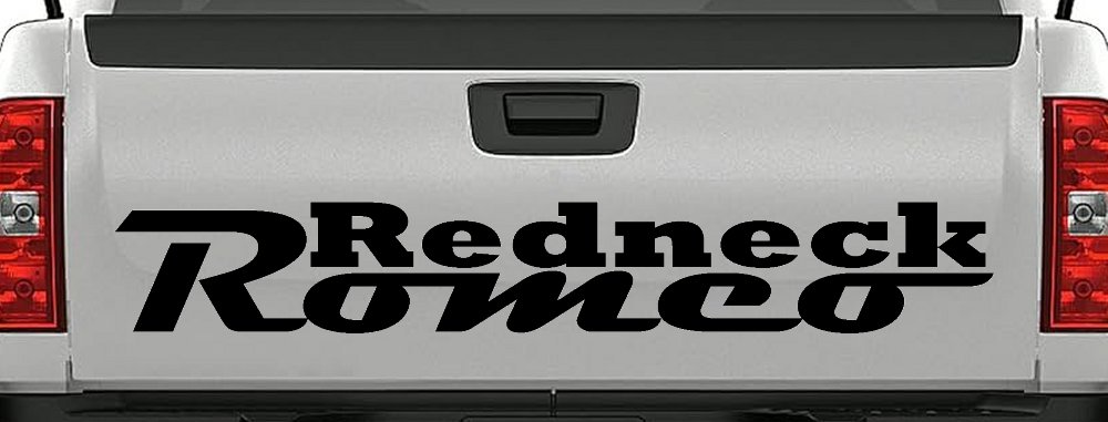 Redneck Romeo Country Car or Truck Window Decal Sticker (Black)