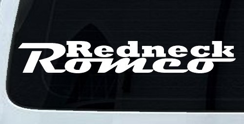 Redneck Romeo Country Car or Truck Window Decal Sticker (White)