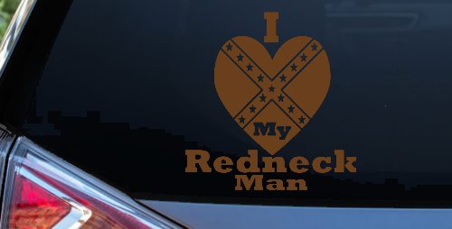 I Love my Redneck Man Country Car or Truck Window Vinyl Decal Sticker (Copper)