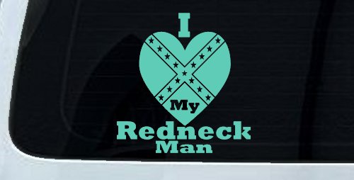 I Love my Redneck Man Country Car or Truck Window Vinyl Decal Sticker (Mint)