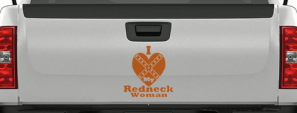 I Love my Redneck Woman Country Car or Truck Window Decal Sticker (Nut Brown)
