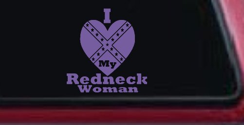 I Love my Redneck Woman Country Car or Truck Window Decal Sticker (Purple)