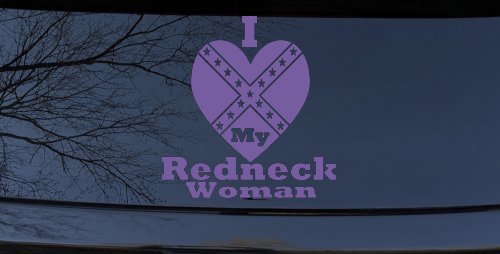 I Love my Redneck Woman Country Car or Truck Window Decal Sticker (Purple)