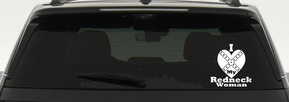 I Love my Redneck Woman Country Car or Truck Window Decal Sticker (White)