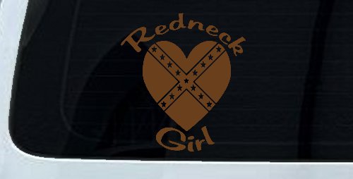 Redneck Girl Rebel Heart Country Car or Truck Window Decal Sticker (Copper)