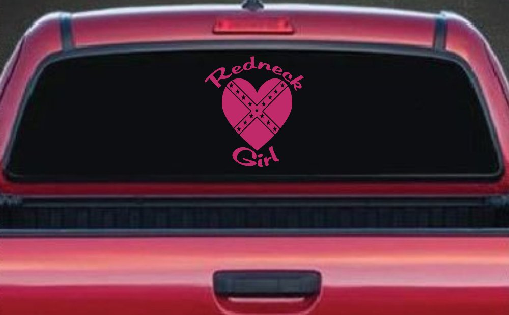 Redneck Girl Rebel Heart Country Car or Truck Window Decal Sticker