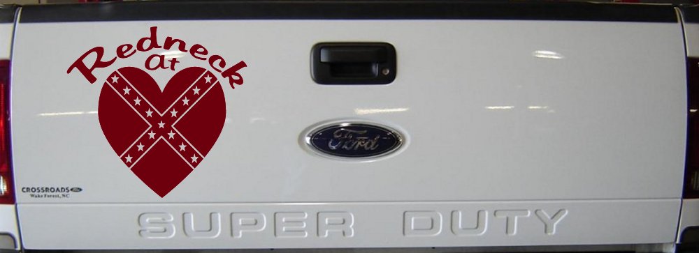 Redneck At Heart Country Car or Truck Window Decal Sticker (Burgundy)