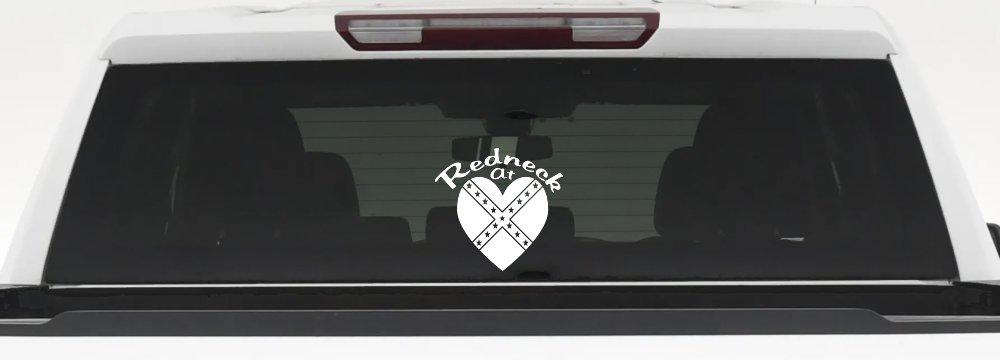 Redneck At Heart Country Car or Truck Window Decal Sticker