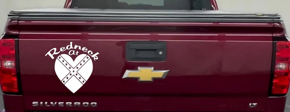 Redneck At Heart Country Car or Truck Window Decal Sticker