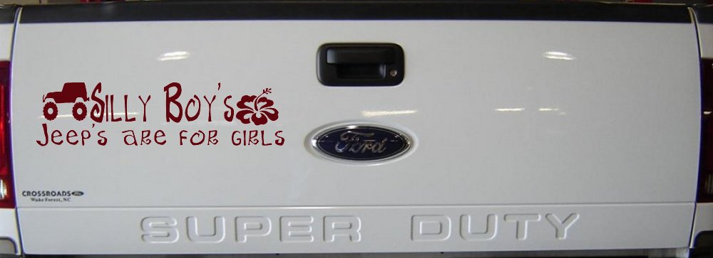Silly Boys Jeeps are for Girls Off Road Car or Truck Window Decal Sticker (Purple Red)