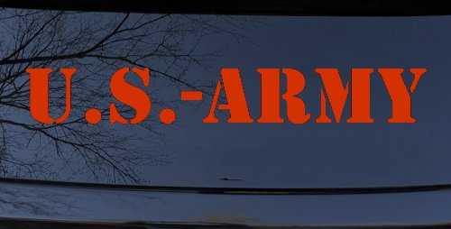 US Army Military Car or Truck Window Decal Sticker (Orange Red)
