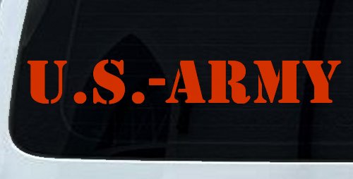US Army Military Car or Truck Window Decal Sticker (Orange Red)