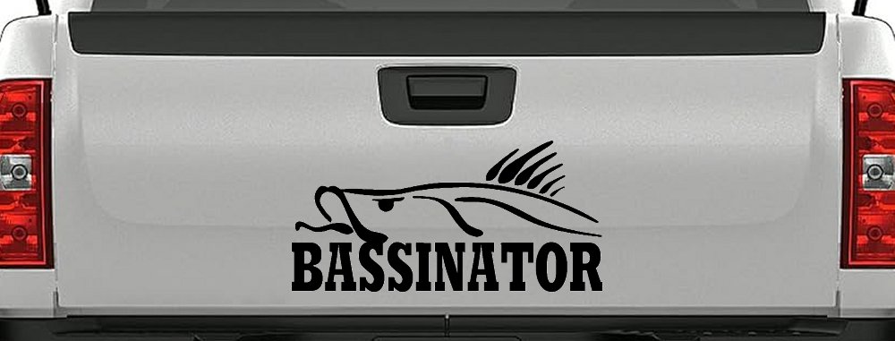 BASSINATOR left Bass Fishing Car or Truck Window Decal Sticker
