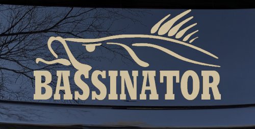 BASSINATOR left Bass Fishing Car or Truck Window Decal Sticker