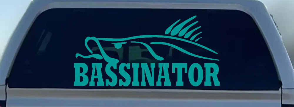 BASSINATOR left Bass Fishing Car or Truck Window Decal Sticker