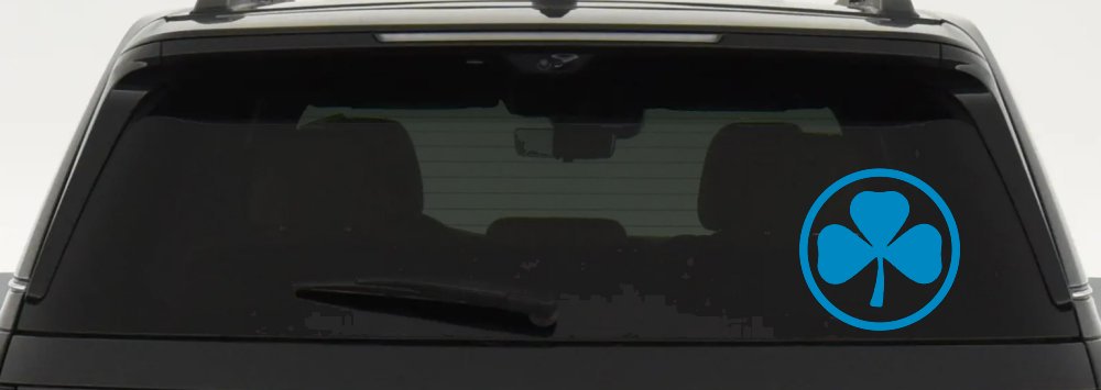 3 Leaf Clover Circle Car or Truck Window Decal Sticker