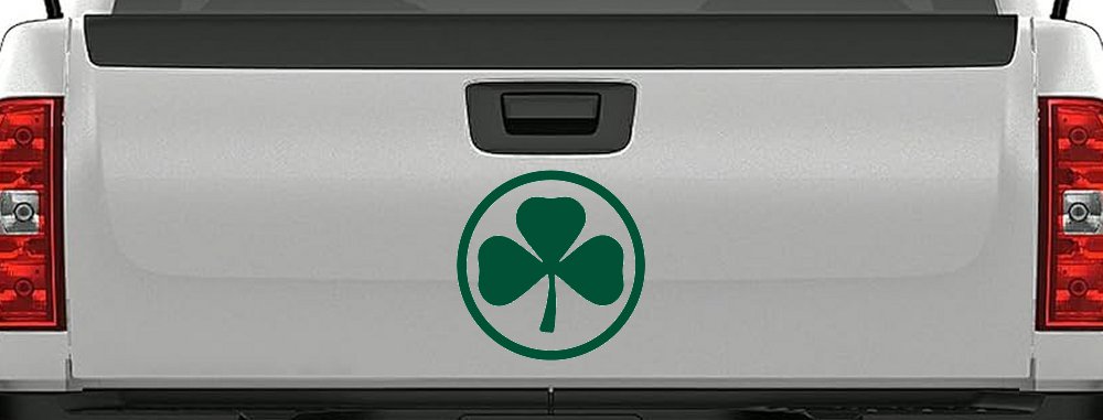 3 Leaf Clover Circle Car or Truck Window Decal Sticker