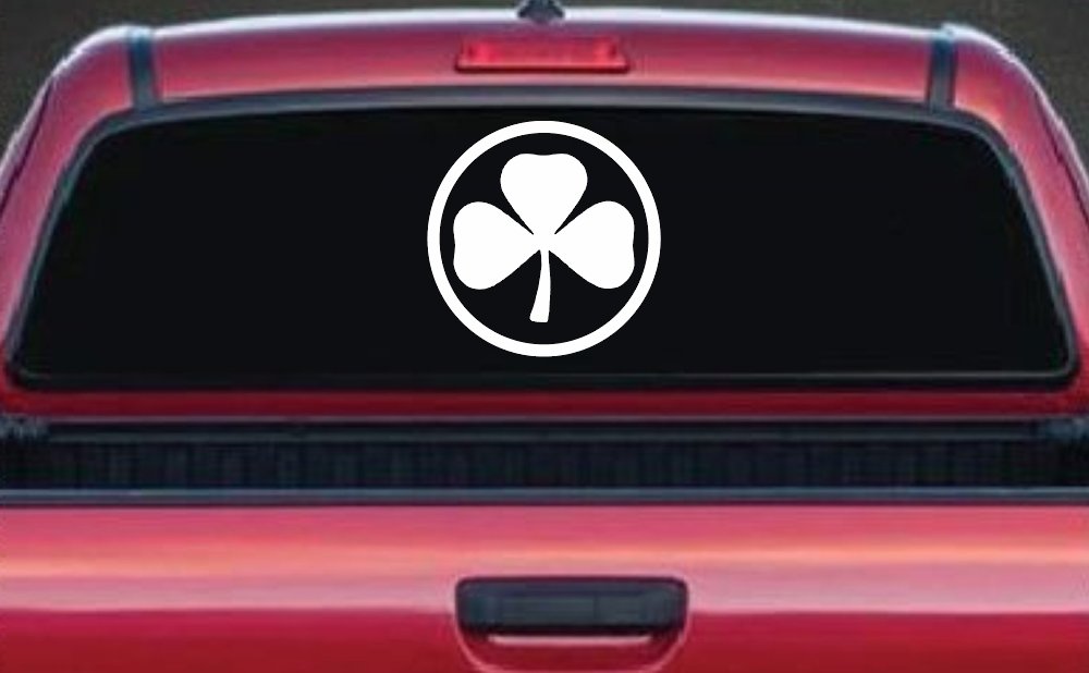 3 Leaf Clover Circle Car or Truck Window Decal Sticker