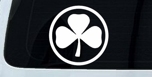 3 Leaf Clover Circle Car or Truck Window Decal Sticker