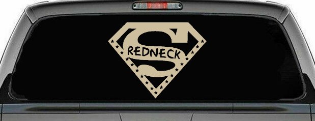 Super Redneck Country Car or Truck Window Decal Sticker (Desert Sand)