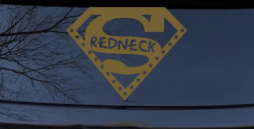 Super Redneck Country Car or Truck Window Decal Sticker (Gold)