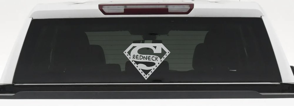 Super Redneck Country Car or Truck Window Decal Sticker (Light Gray)