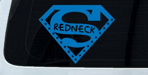 Super Redneck Country Car or Truck Window Decal Sticker (Sky Blue)