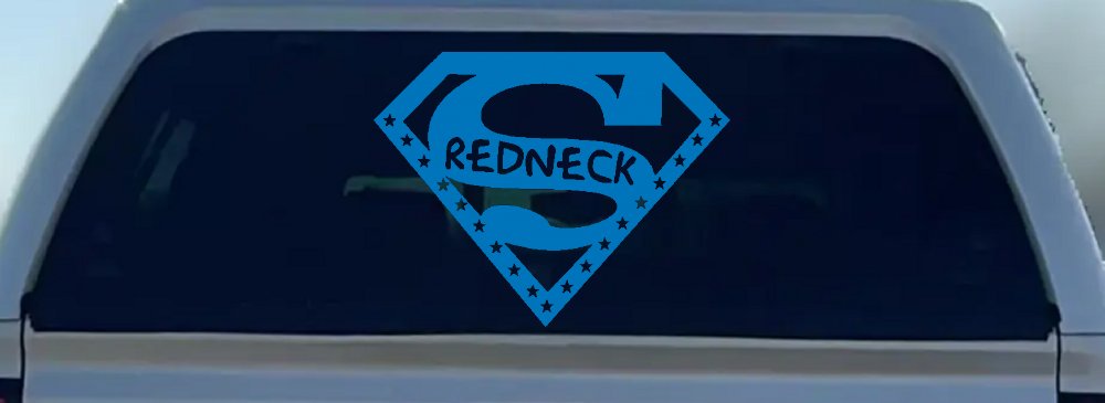 Super Redneck Country Car or Truck Window Decal Sticker (Sky Blue)