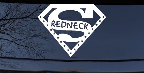 Super Redneck Country Car or Truck Window Vinyl Decal Sticker (White)