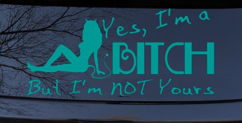 Yes I'm A Bitch But I'm Not Yours Funny Car or Truck Window Decal Sticker