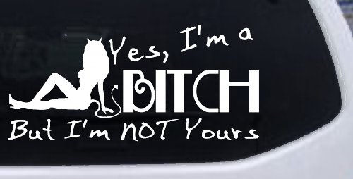 Yes I'm A Bitch But I'm Not Yours Funny Car or Truck Window Decal Sticker