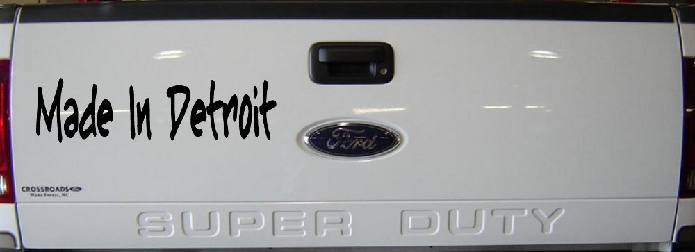 Made In Detroit Car or Truck Window Vinyl Decal Sticker (Black)