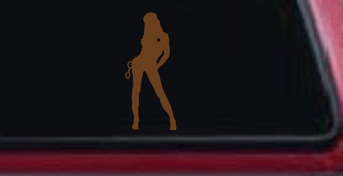 Sexy Police Woman Car or Truck Window Vinyl Decal Sticker (Copper)