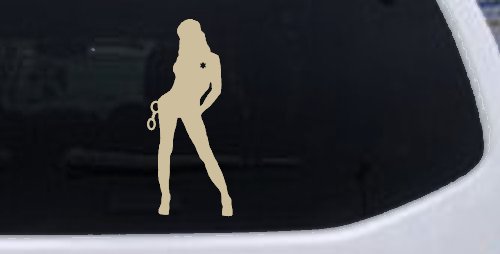 Sexy Police Woman Car or Truck Window Decal Sticker