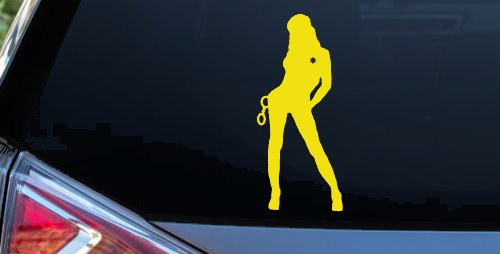 Sexy Police Woman Car or Truck Window Decal Sticker