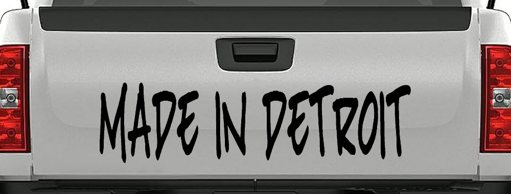 Made In Detroit Motor Sports Car or Truck Window Vinyl Decal Sticker (Black)