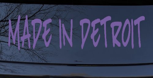 Made In Detroit Motor Sports Car or Truck Window Decal Sticker (Purple)
