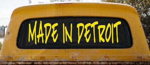 Made In Detroit Motor Sports Car or Truck Window Decal Sticker