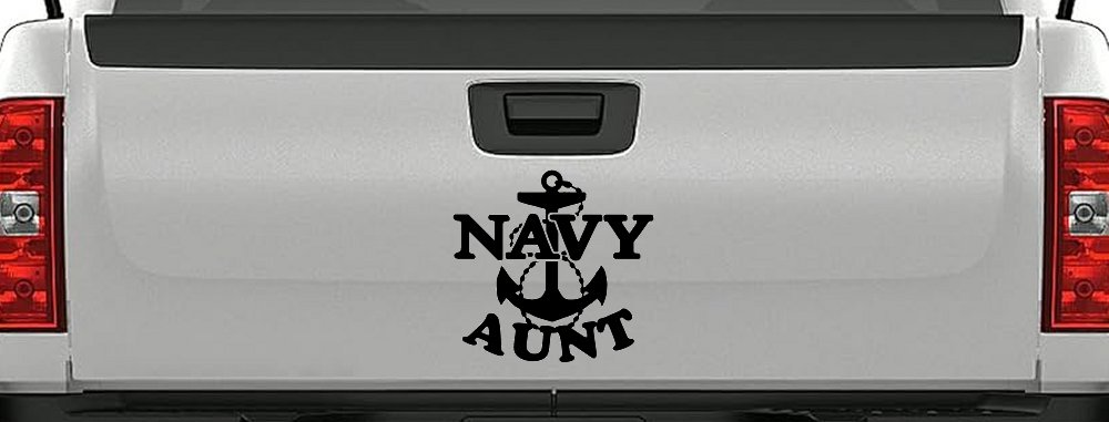 Navy Aunt Military Car or Truck Window Decal Sticker (Black)