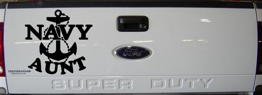 Navy Aunt Military Car or Truck Window Decal Sticker (Black)