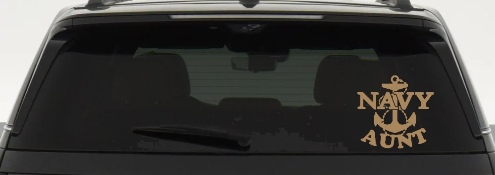 Navy Aunt Military Car or Truck Window Decal Sticker (Light Brown)
