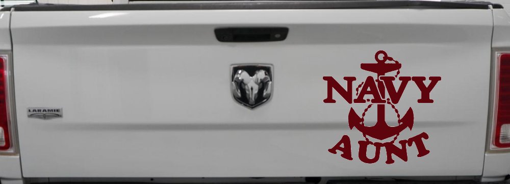 Navy Aunt Military Car or Truck Window Vinyl Decal Sticker (Purple Red)