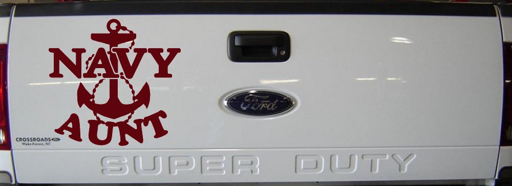 Navy Aunt Military Car or Truck Window Decal Sticker (Purple Red)