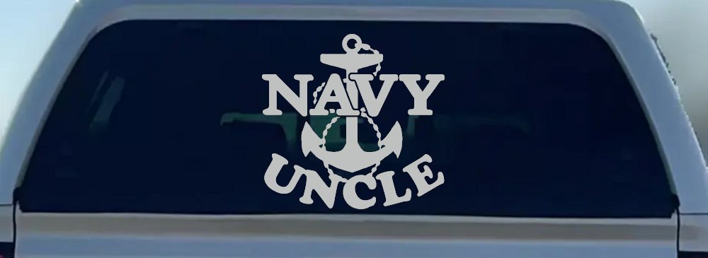 Navy Uncle Military Car or Truck Window Decal Sticker (Light Gray)