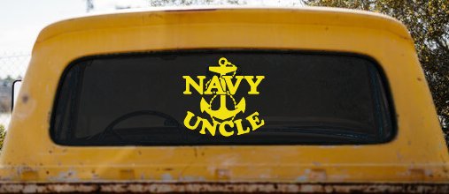 Navy Uncle Military Car or Truck Window Decal Sticker (Yellow)